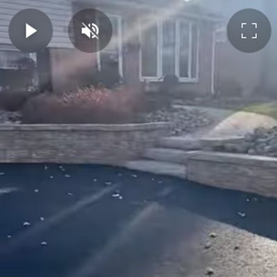 Retaining wall with paver walkway and landing, Springfield, PA